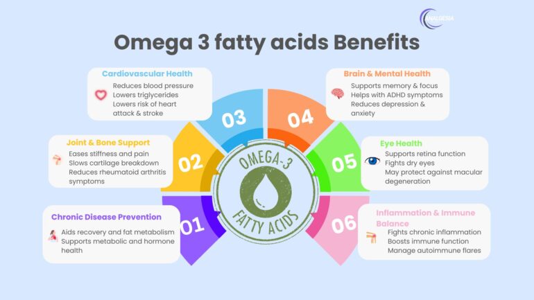 omega 3 fatty acids benefits infographic